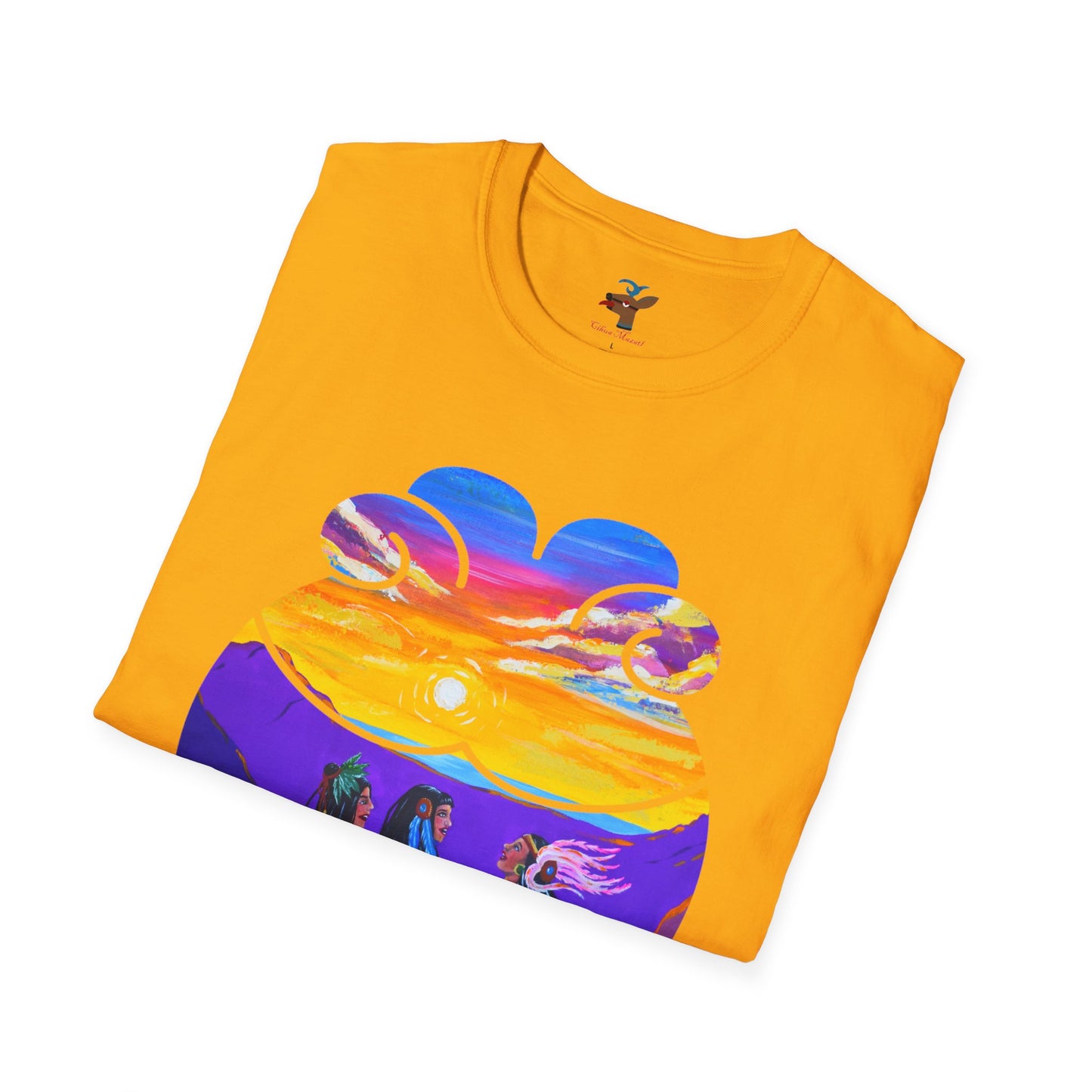 Amistad Unisex Softstyle T-Shirt | Aztec Friendship| Calpulli| Yollotl| Danza Azteca| Indigenous| Aztec dance| clothes| Apparel