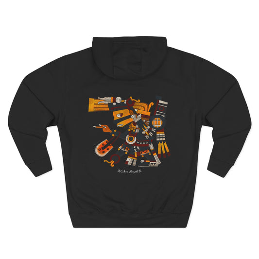 "Tezcatlipoca Saw That” Aztec-Inspired Design -Three-Panel Fleece Hoodie