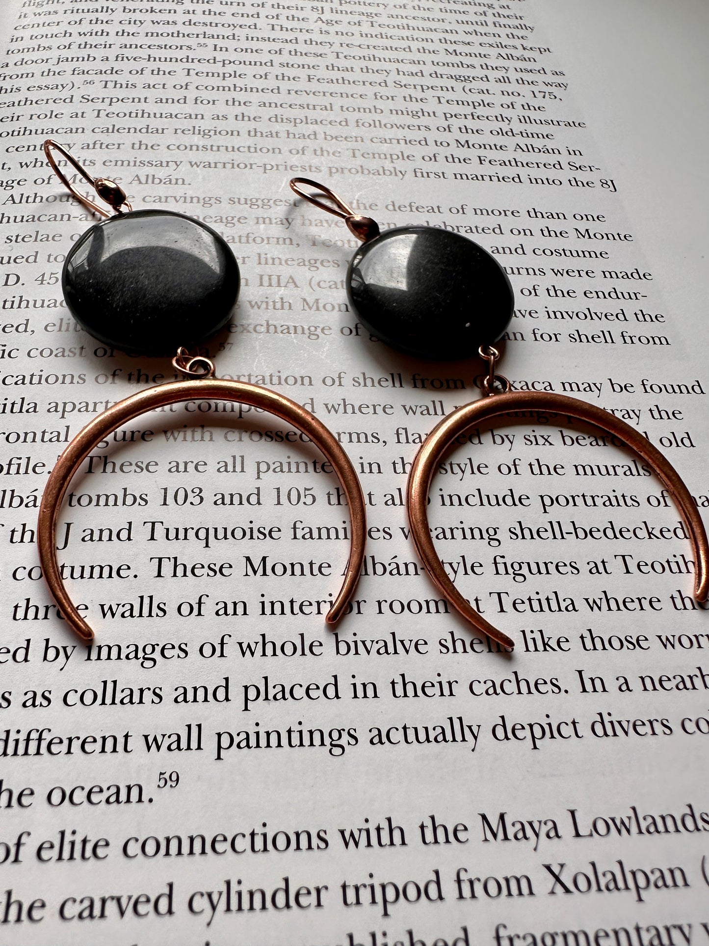 Obsidian Moon Earrings no.4
