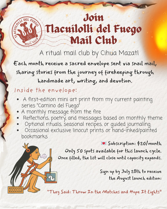 Tlacuilolli Del Fuego Mail Club Subscription| snail mail| art mail
