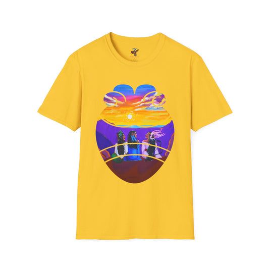 Amistad Unisex Softstyle T-Shirt | Aztec Friendship| Calpulli| Yollotl| Danza Azteca| Indigenous| Aztec dance| clothes| Apparel