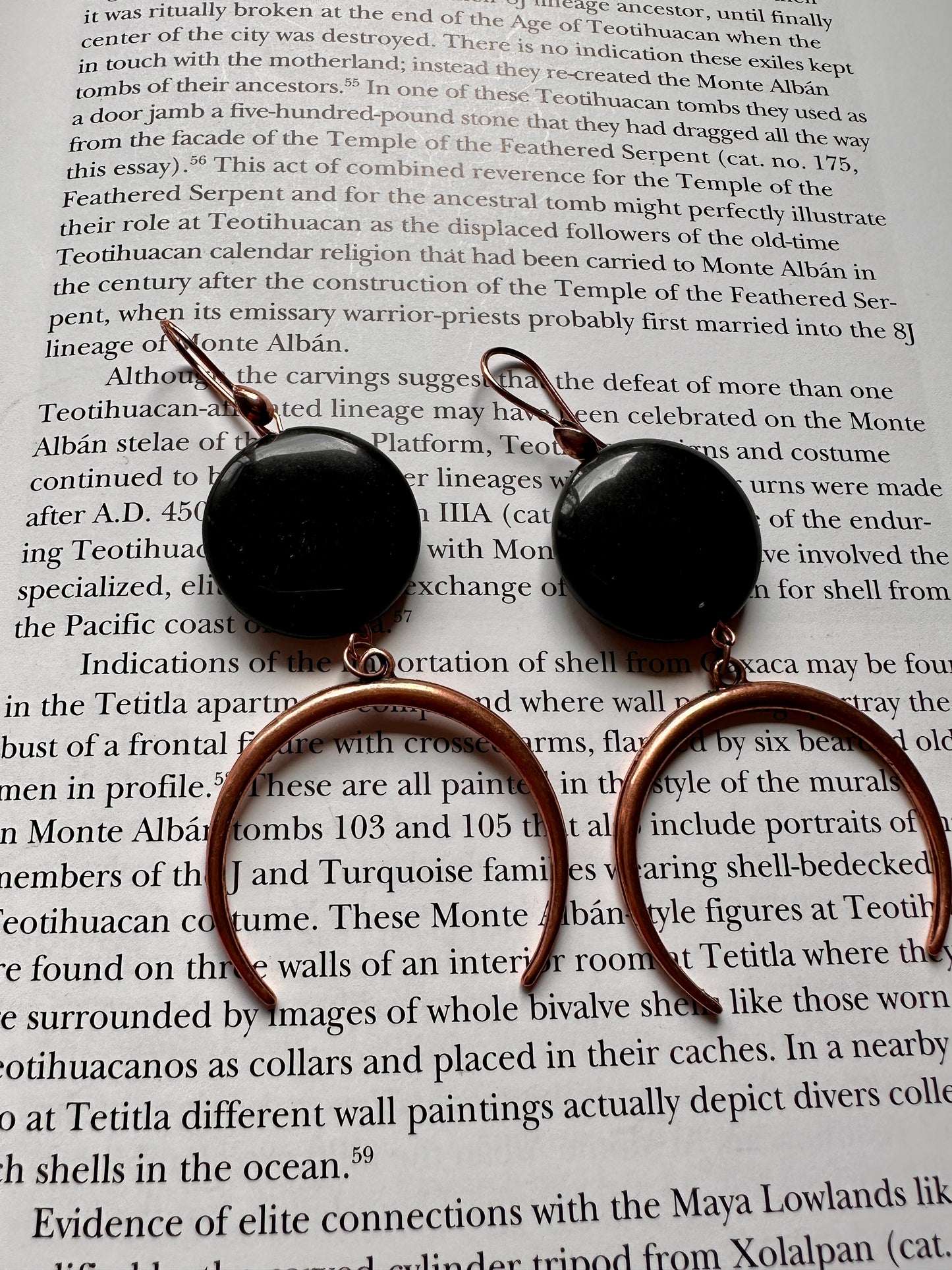 Obsidian Moon Earrings no.4