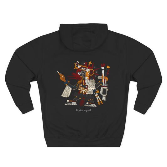 “What Would Quetzalcoatl Do?” Aztec-Inspired Design--Three-Panel Fleece Hoodie