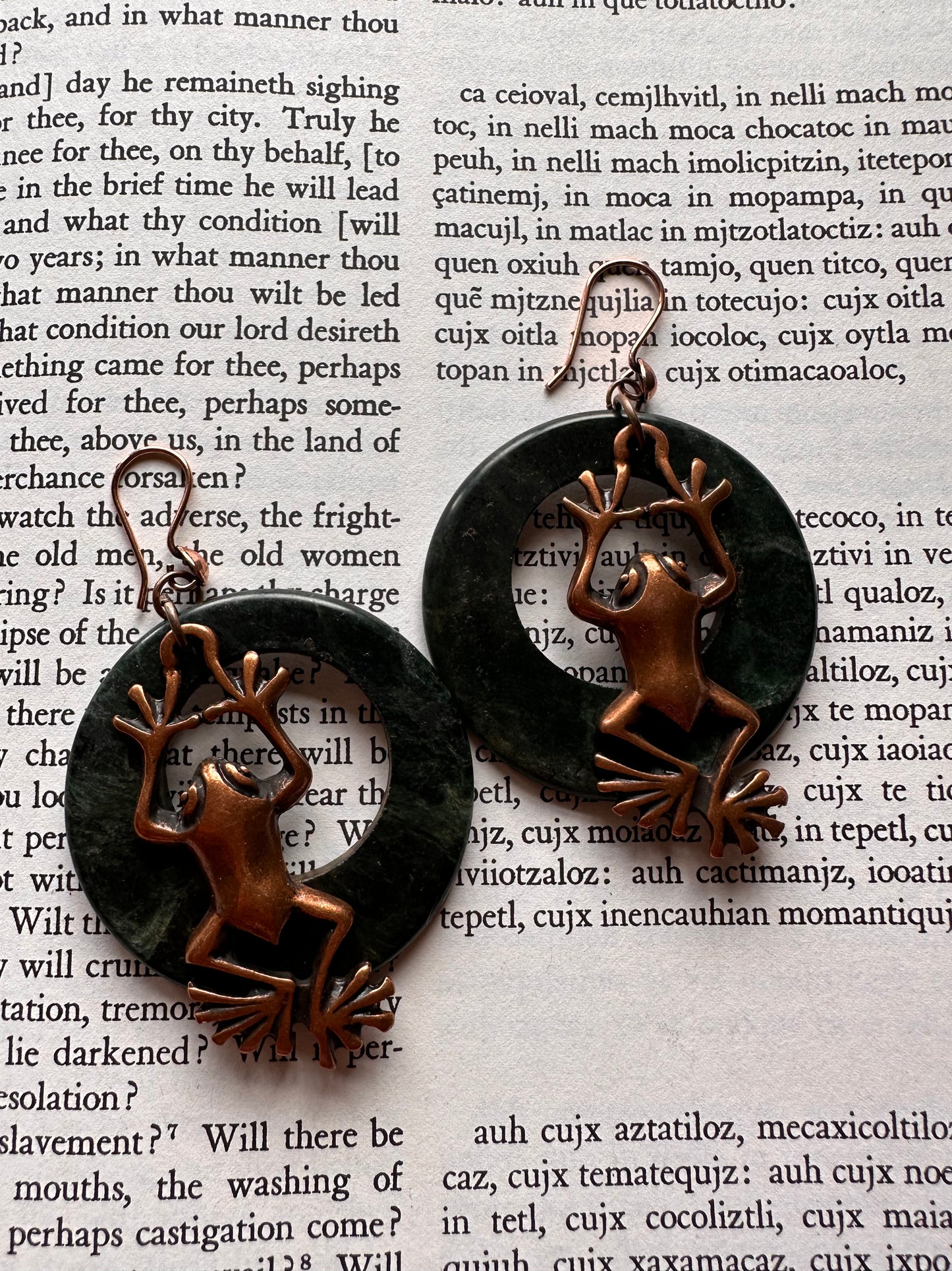 Copper Jade Hoop Earrings no.4
