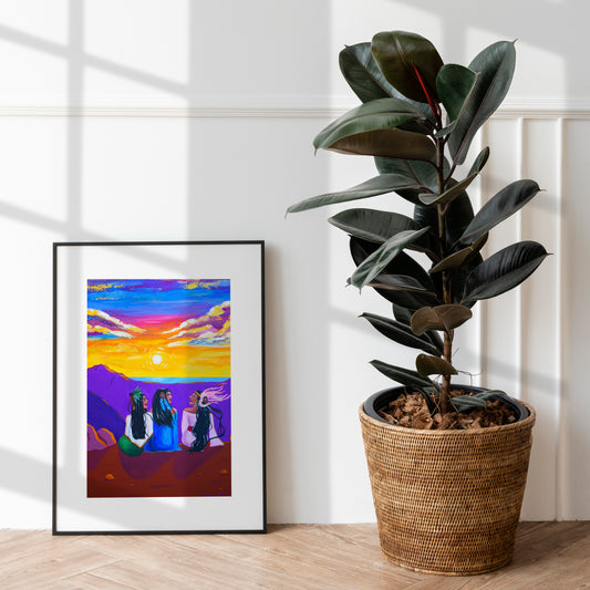 Amistad Signed Art Print| Sahumadora| Aztec Goddess| Mexica Art