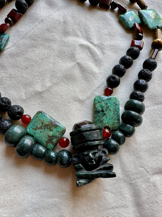 Huehueteotl necklace reserved for Patricia