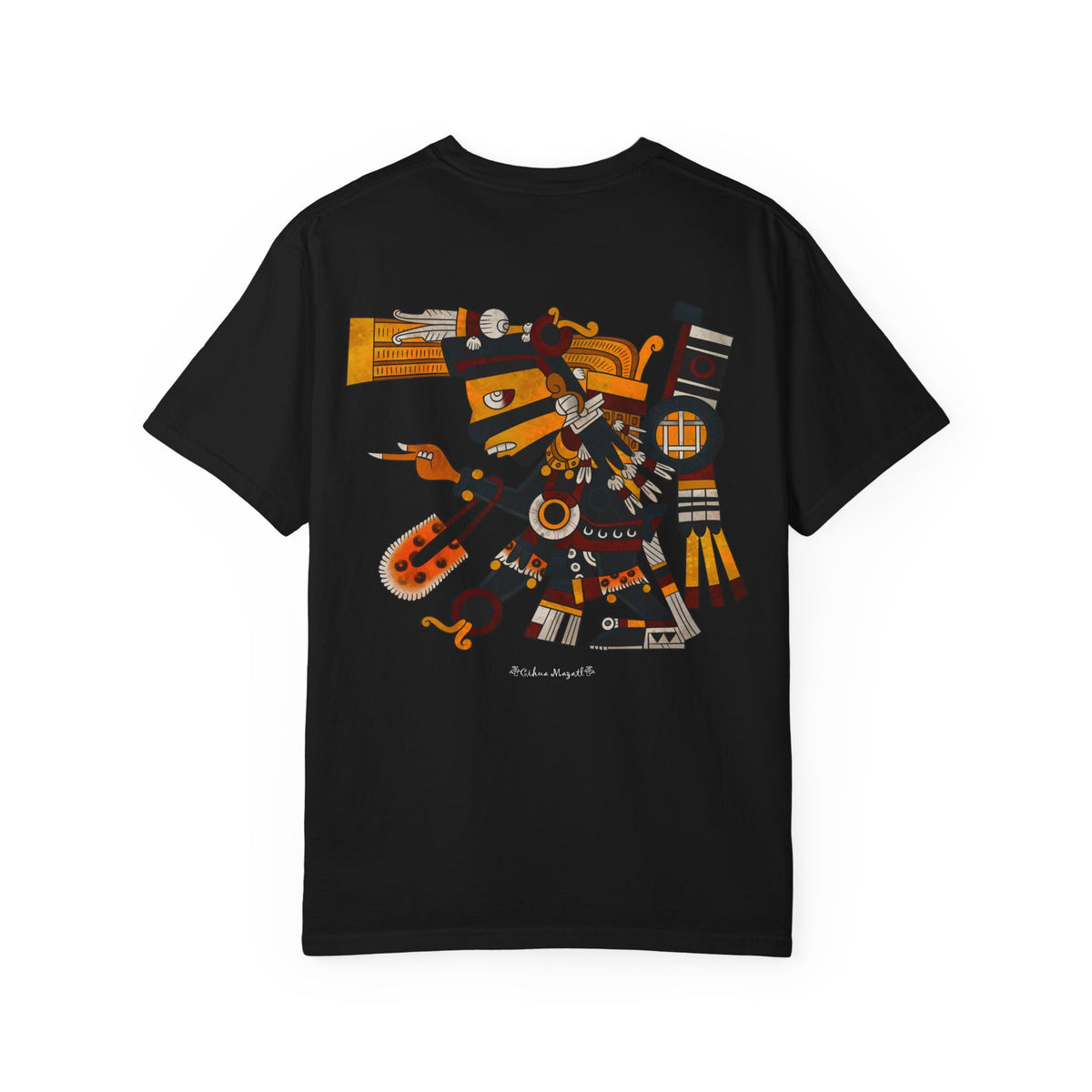 "Tezcatlipoca Saw That" Aztec Warrior Graphic T-Shirt — Vintage Mesoamerican God Design