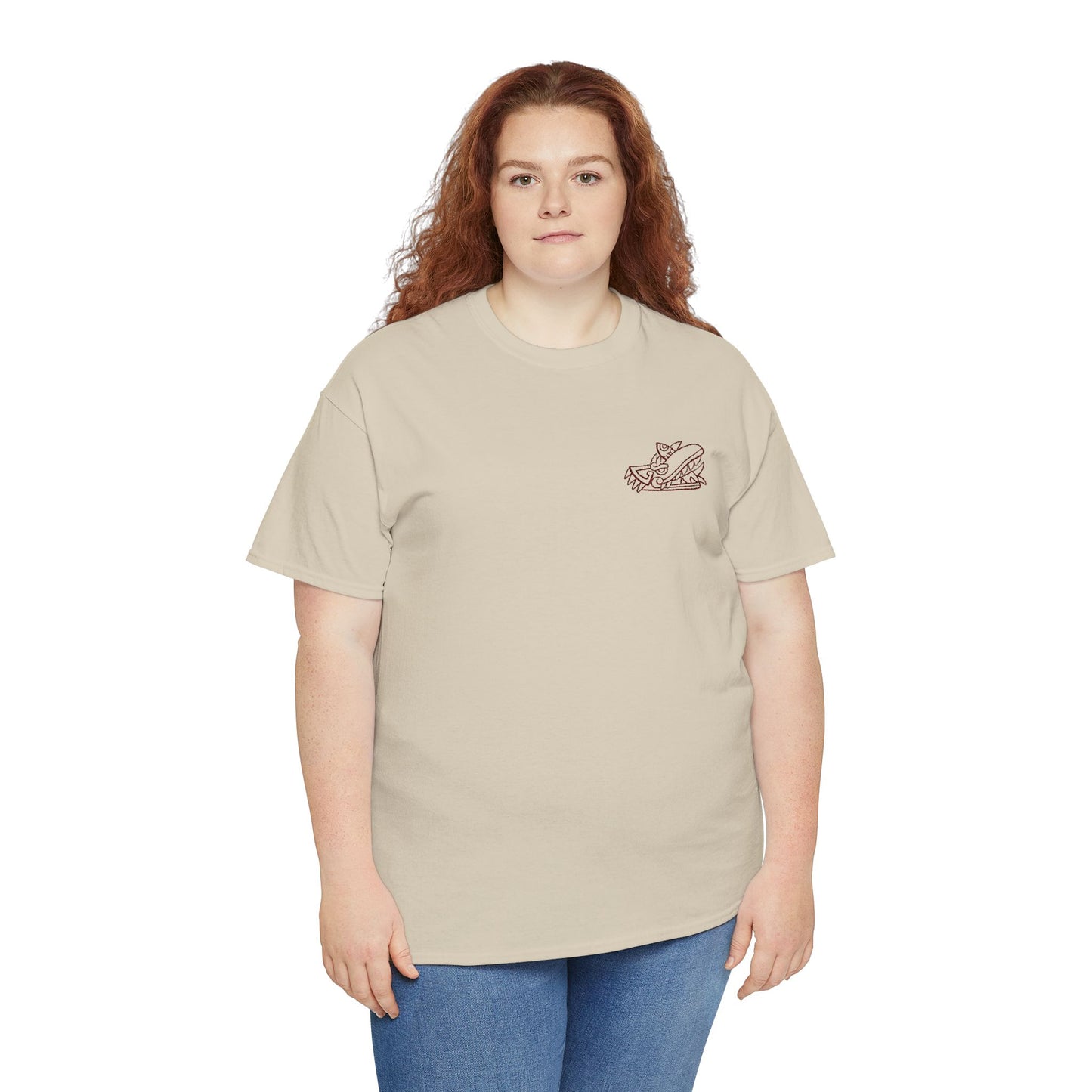 Cipactli Crocodile Tonalli Embroidered Design T-Shirt