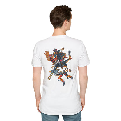 Camiseta suave de doble cara de los gemelos divinos QUETZALCOATL y XOLOTL | dirección este | danza azteca | danza azteca | ropa | ropa | camiseta