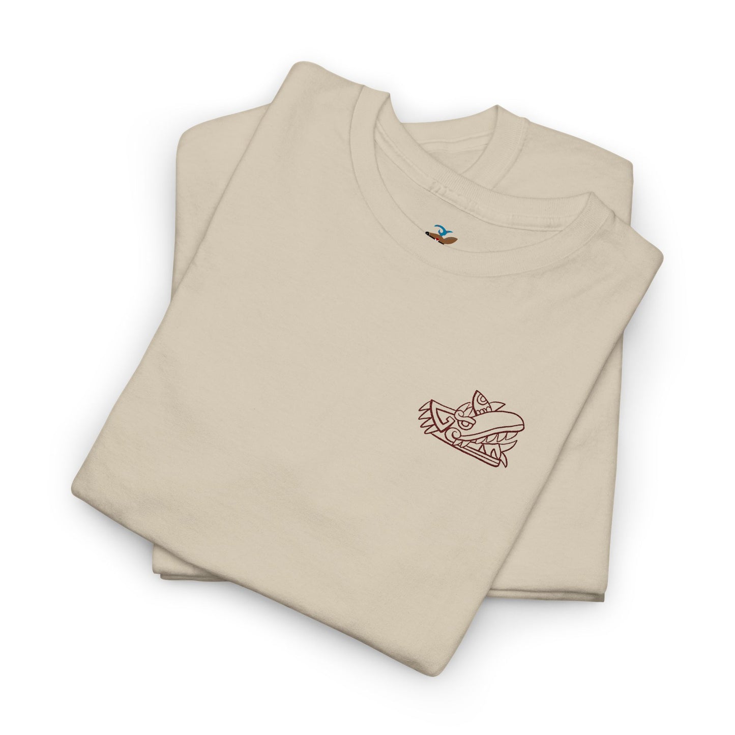 Cipactli Crocodile Tonalli Embroidered Design T-Shirt