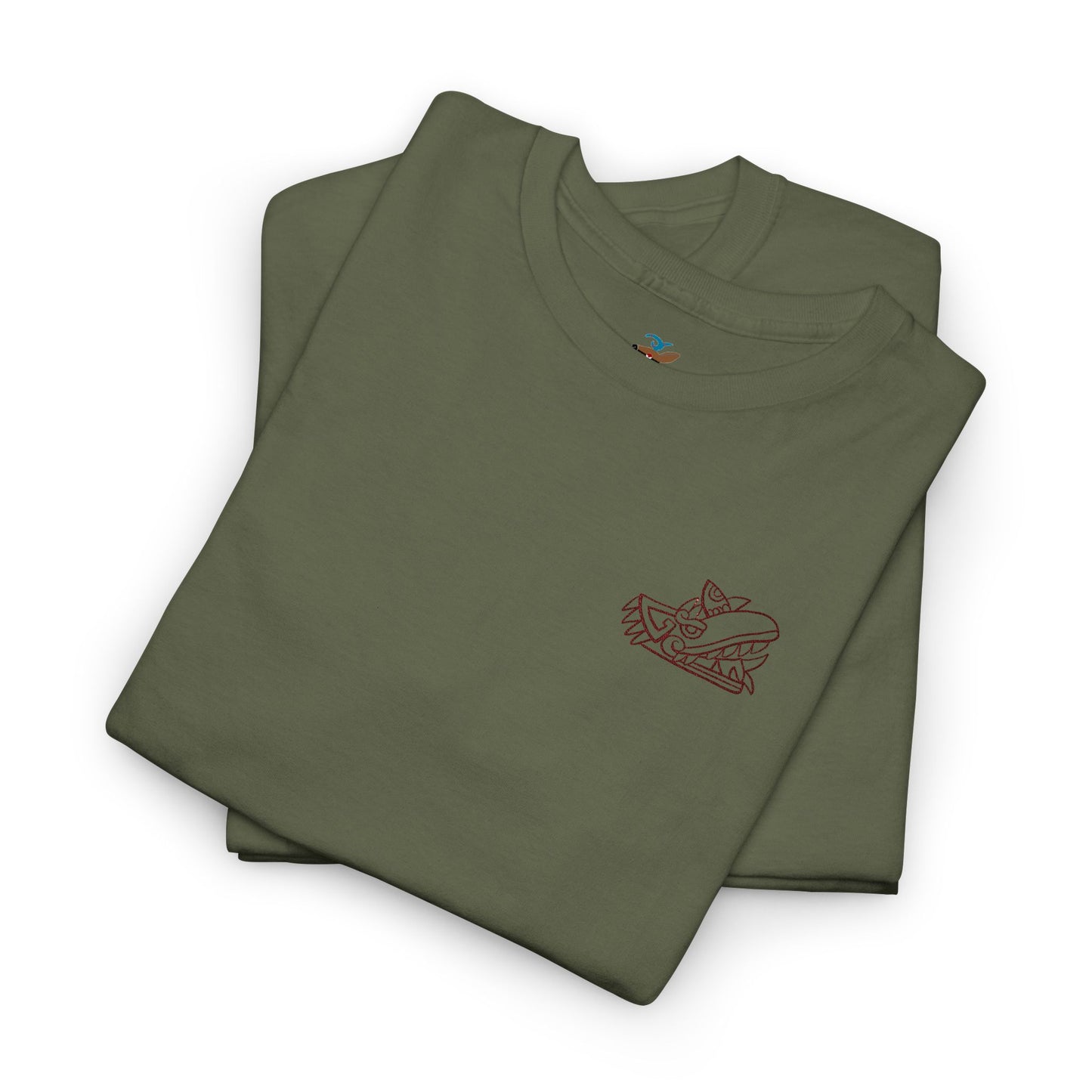 Cipactli Crocodile Tonalli Embroidered Design T-Shirt