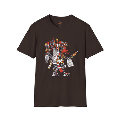 Camiseta suave de doble cara de los gemelos divinos QUETZALCOATL y XOLOTL | dirección este | danza azteca | danza azteca | ropa | ropa | camiseta