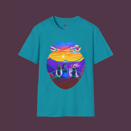 Amistad Unisex Softstyle T-Shirt | Aztec Friendship| Calpulli| Yollotl| Danza Azteca| Indigenous| Aztec dance| clothes| Apparel