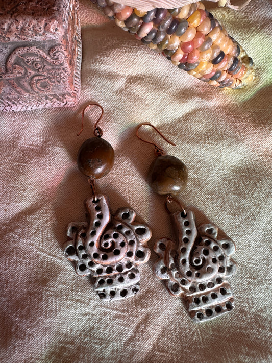 Calmecac Clay turquoise Earrings