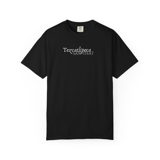 "Tezcatlipoca Saw That" Aztec Warrior Graphic T-Shirt — Vintage Mesoamerican God Design