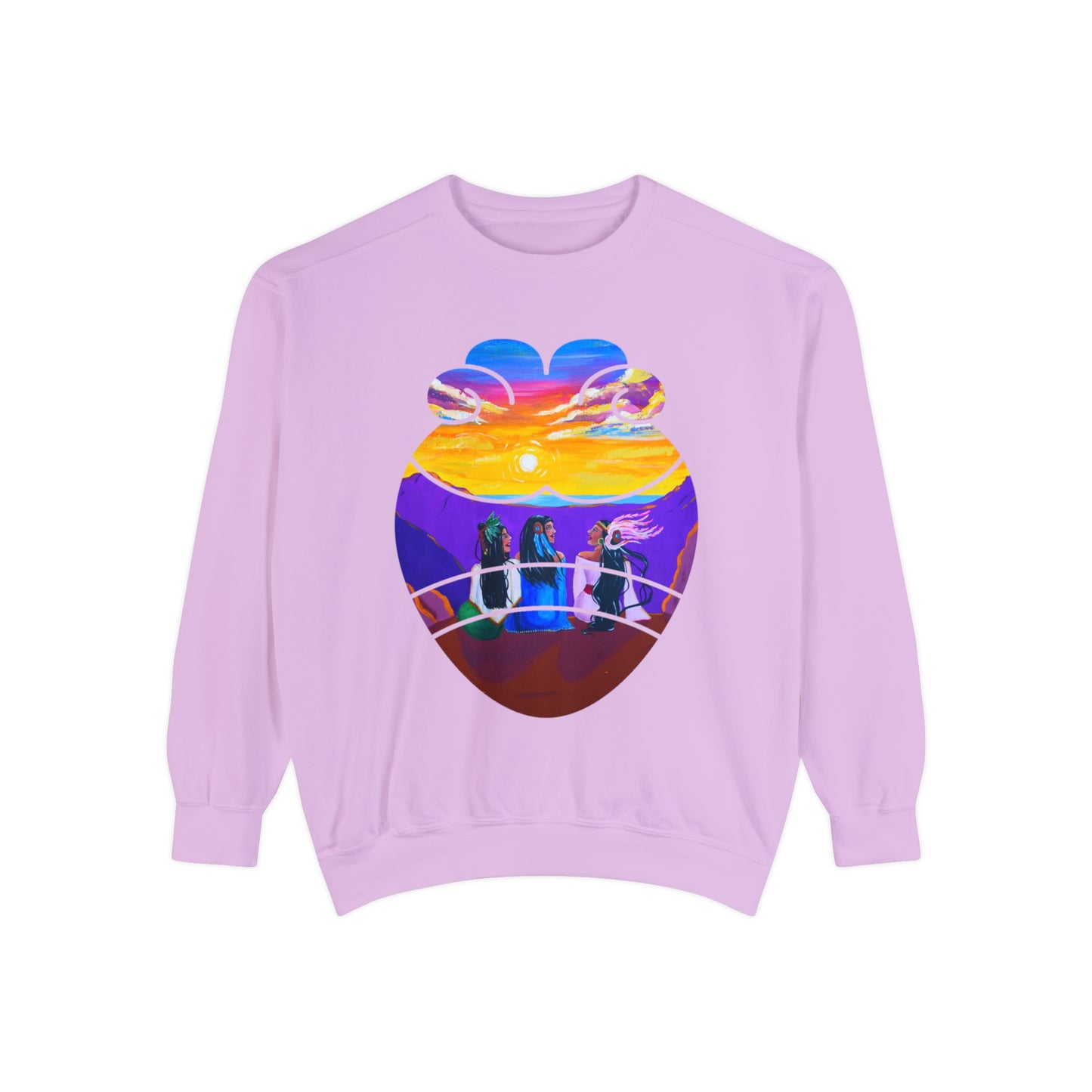 Amistad Sweatshirt| Friendship| Calpulli| Yollotl| Danza Azteca| Aztec dance Unisex Garment-Dyed Sweatshirt