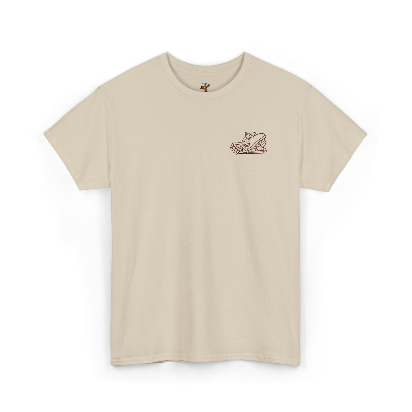 Cipactli Crocodile Tonalli Embroidered Design T-Shirt