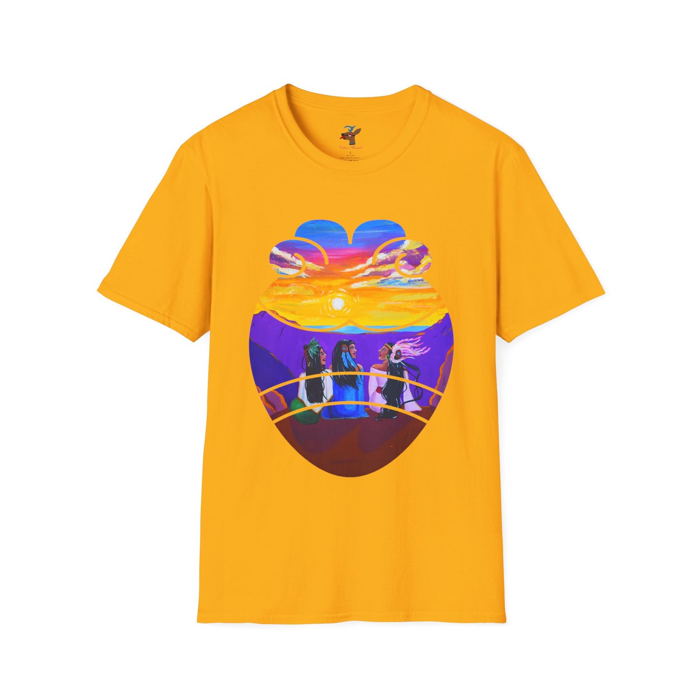 Amistad Unisex Softstyle T-Shirt | Aztec Friendship| Calpulli| Yollotl| Danza Azteca| Indigenous| Aztec dance| clothes| Apparel