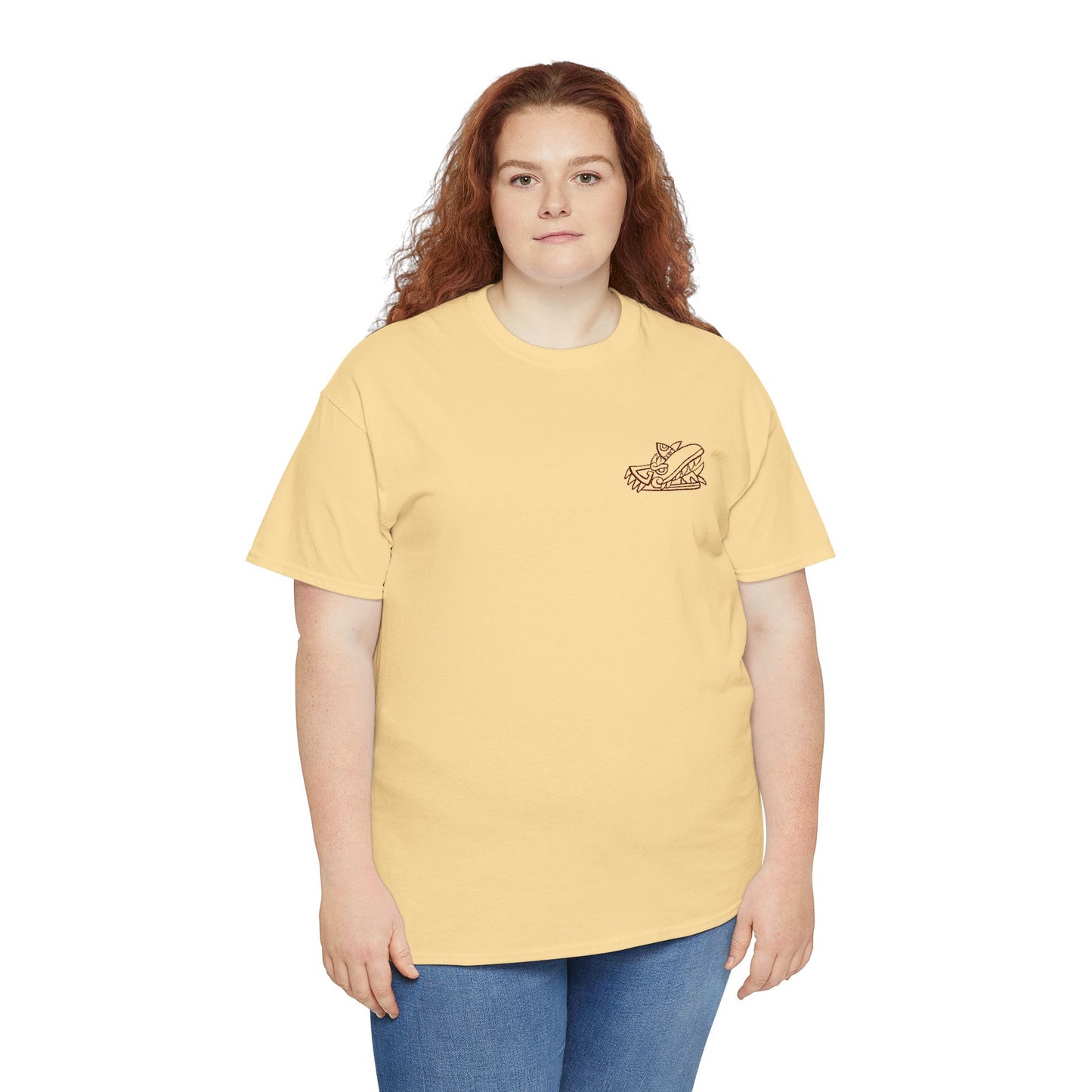 Cipactli Crocodile Tonalli Embroidered Design T-Shirt