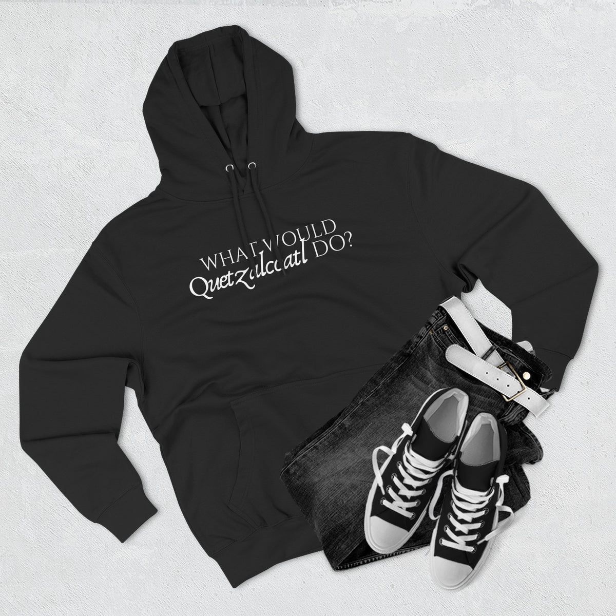 “What Would Quetzalcoatl Do?” Aztec-Inspired Design--Three-Panel Fleece Hoodie