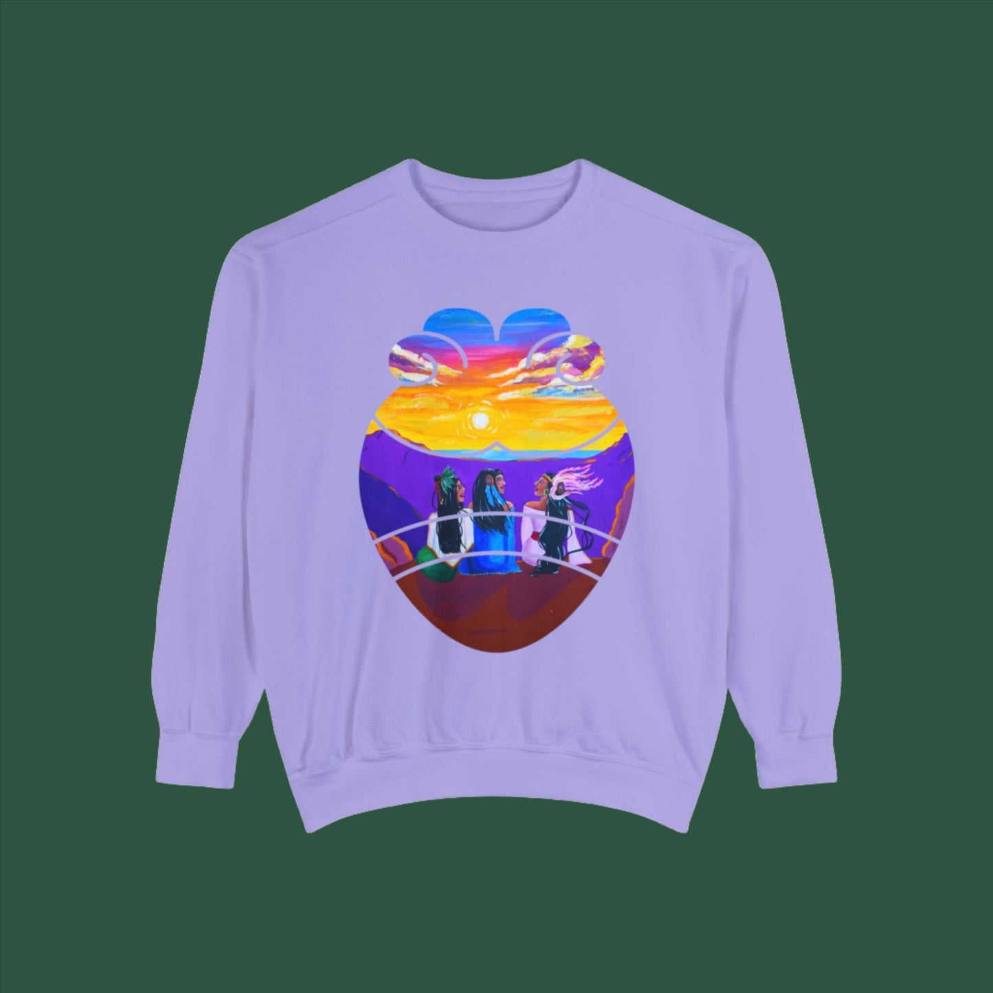 Amistad Sweatshirt| Friendship| Calpulli| Yollotl| Danza Azteca| Aztec dance Unisex Garment-Dyed Sweatshirt