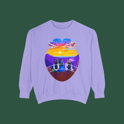 Amistad Sweatshirt| Friendship| Calpulli| Yollotl| Danza Azteca| Aztec dance Unisex Garment-Dyed Sweatshirt