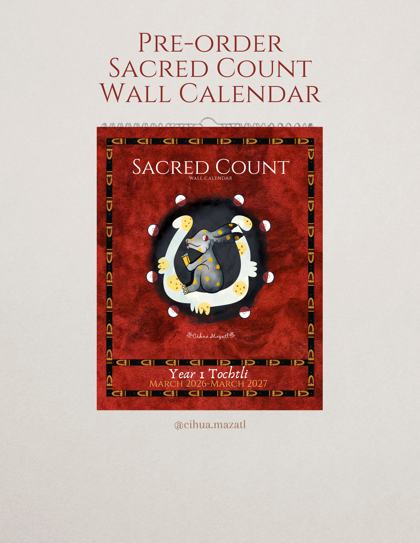 Pre-Order Sacred Count Wall Calendar 2026-27|