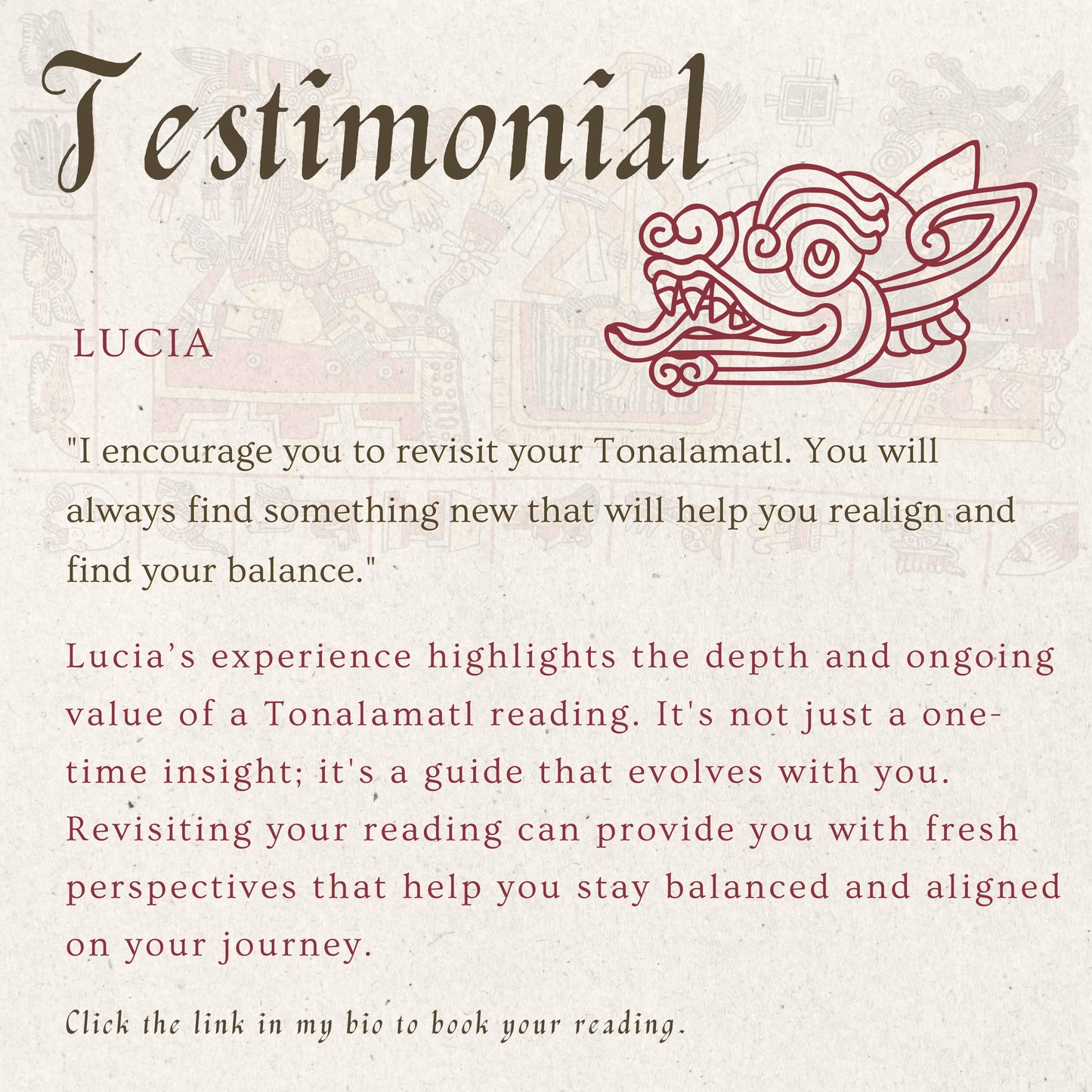 TONALAMATL Appointment| Individual or Family | Tonalli Reading