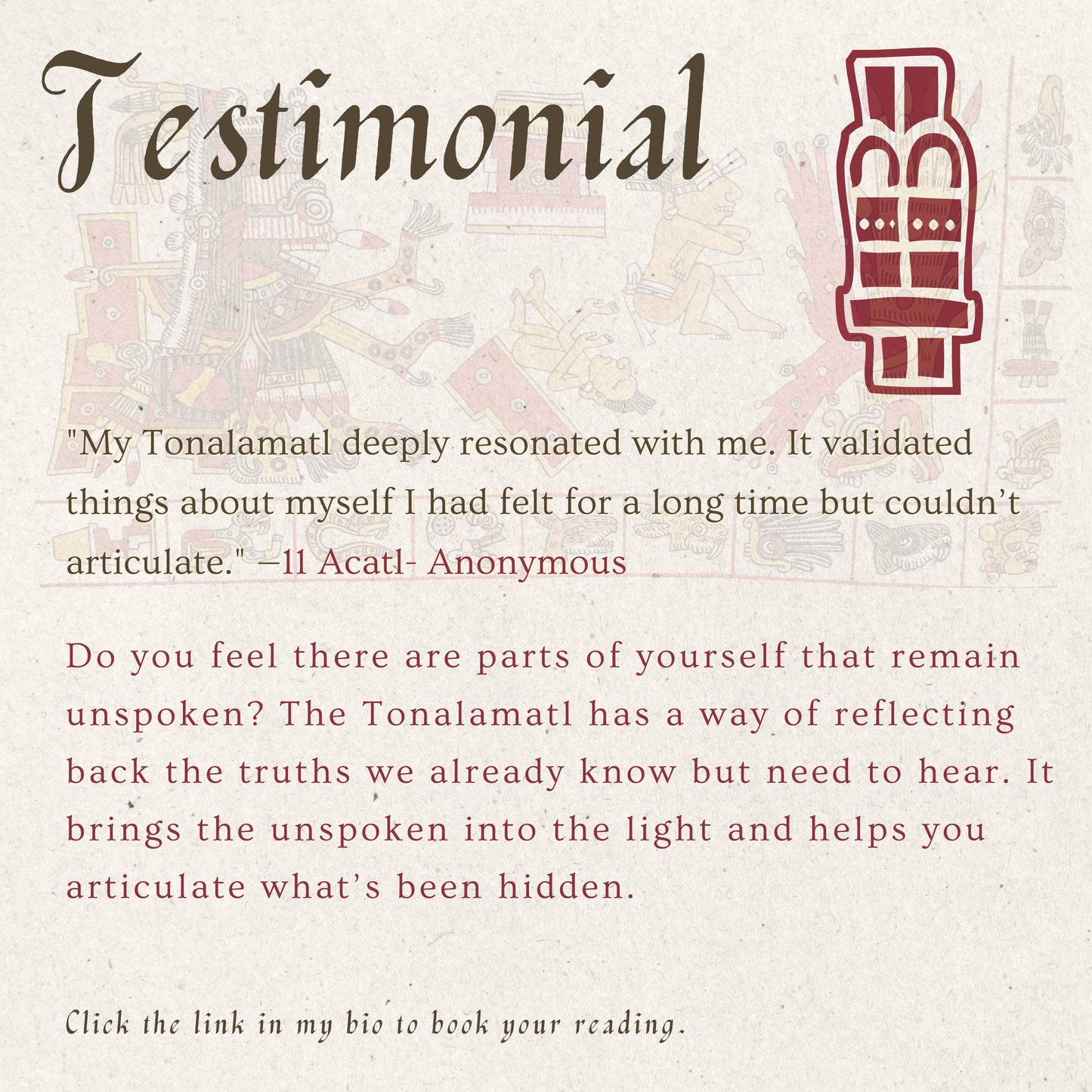 TONALAMATL Appointment| Individual or Family | Tonalli Reading