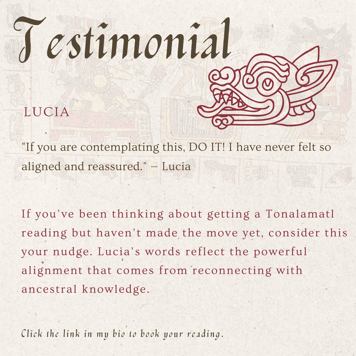 TONALAMATL Appointment| Individual or Family | Tonalli Reading