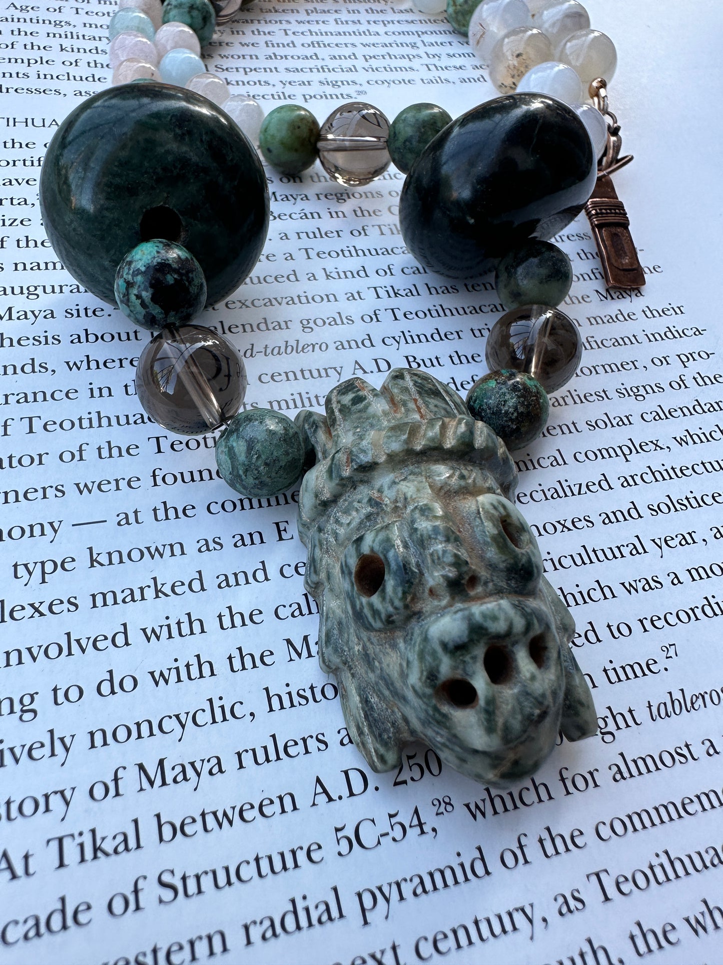 Jaguar Jade Tlaloc necklace