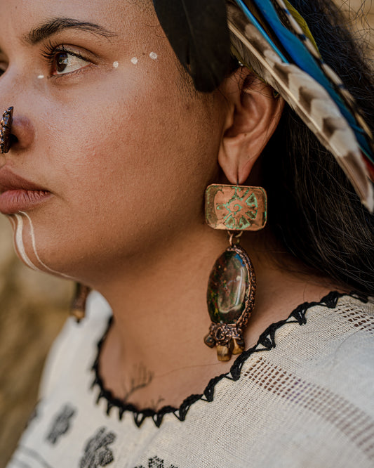 Hunab Ku Ometeotl Power Earrings| Water Spider| Back to the Ancestors